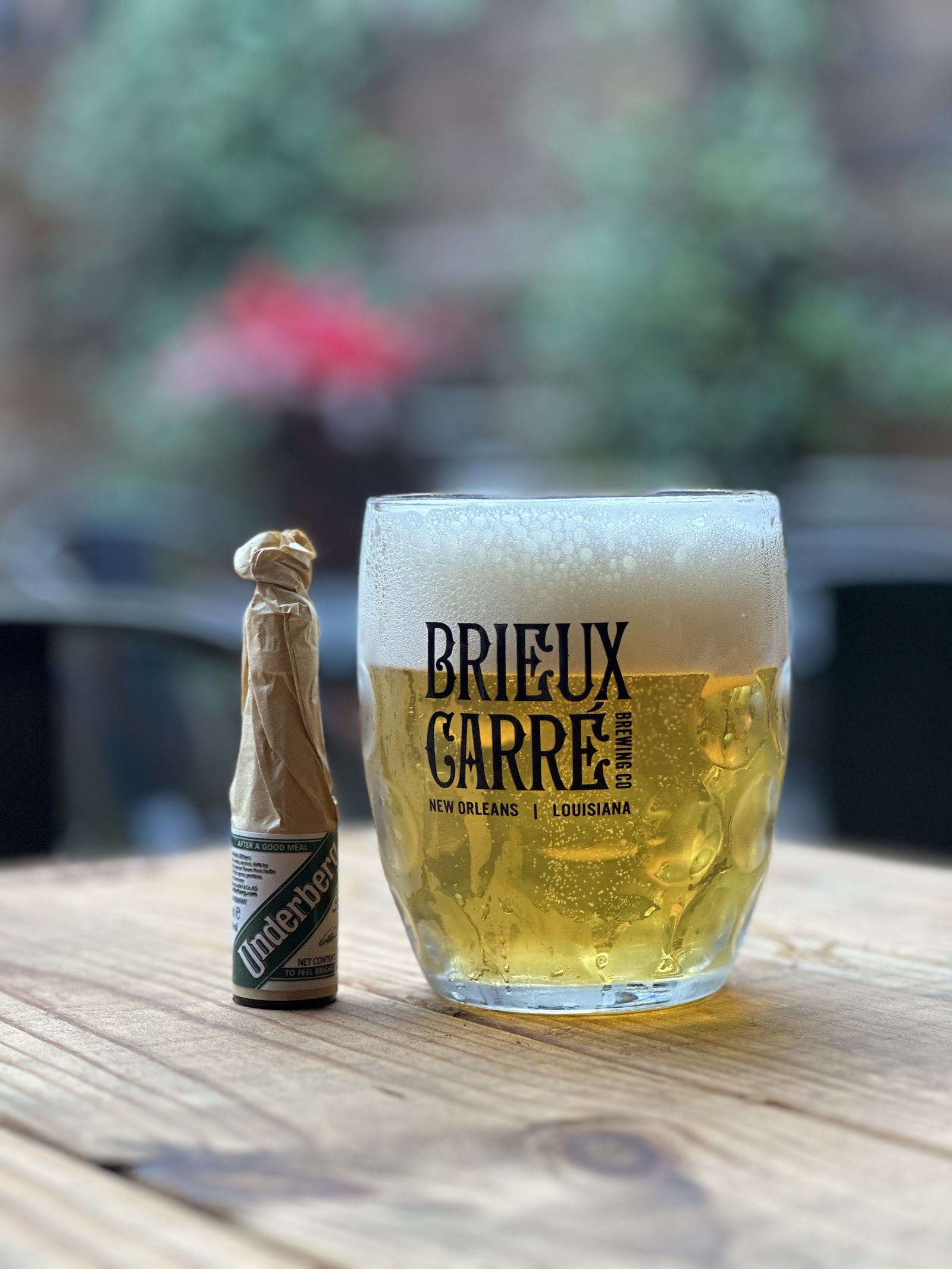 Small courtyard taproom at Brieux Carre Brewing in the Marigny, New Orleans