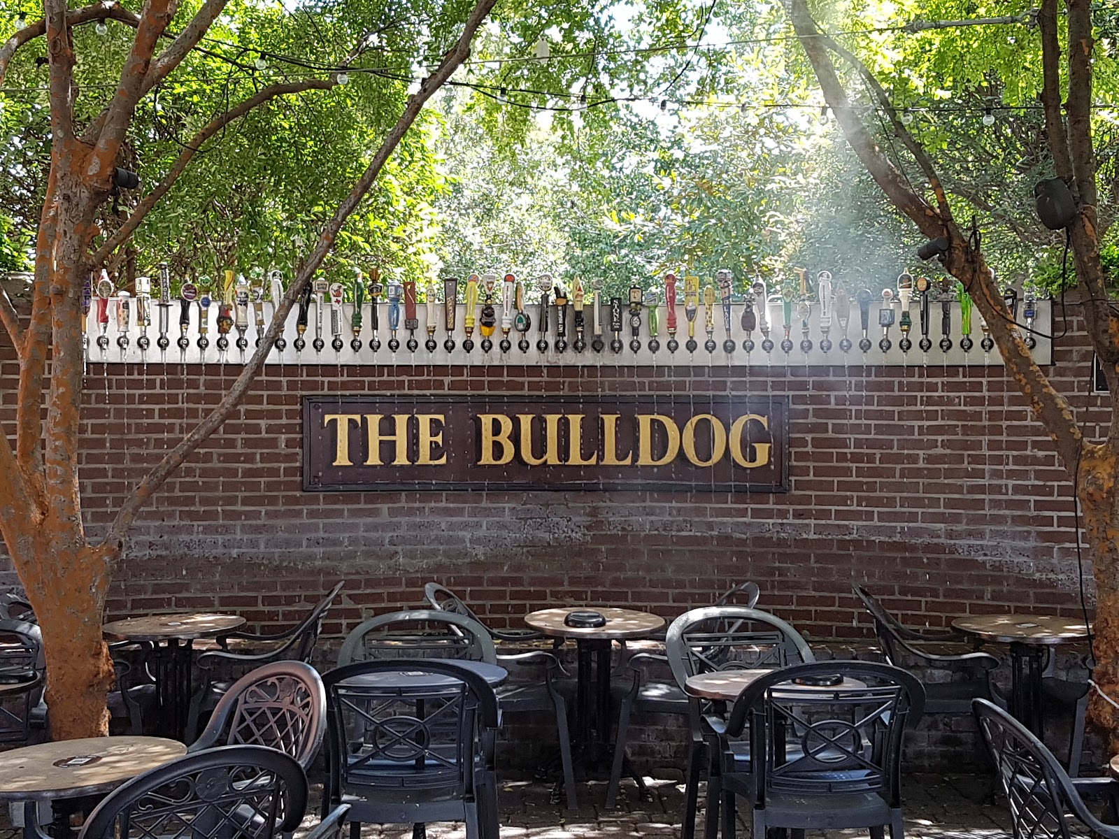 Beer pub patio and draft taps at The Bulldog Uptown, Magazine Street New Orleans