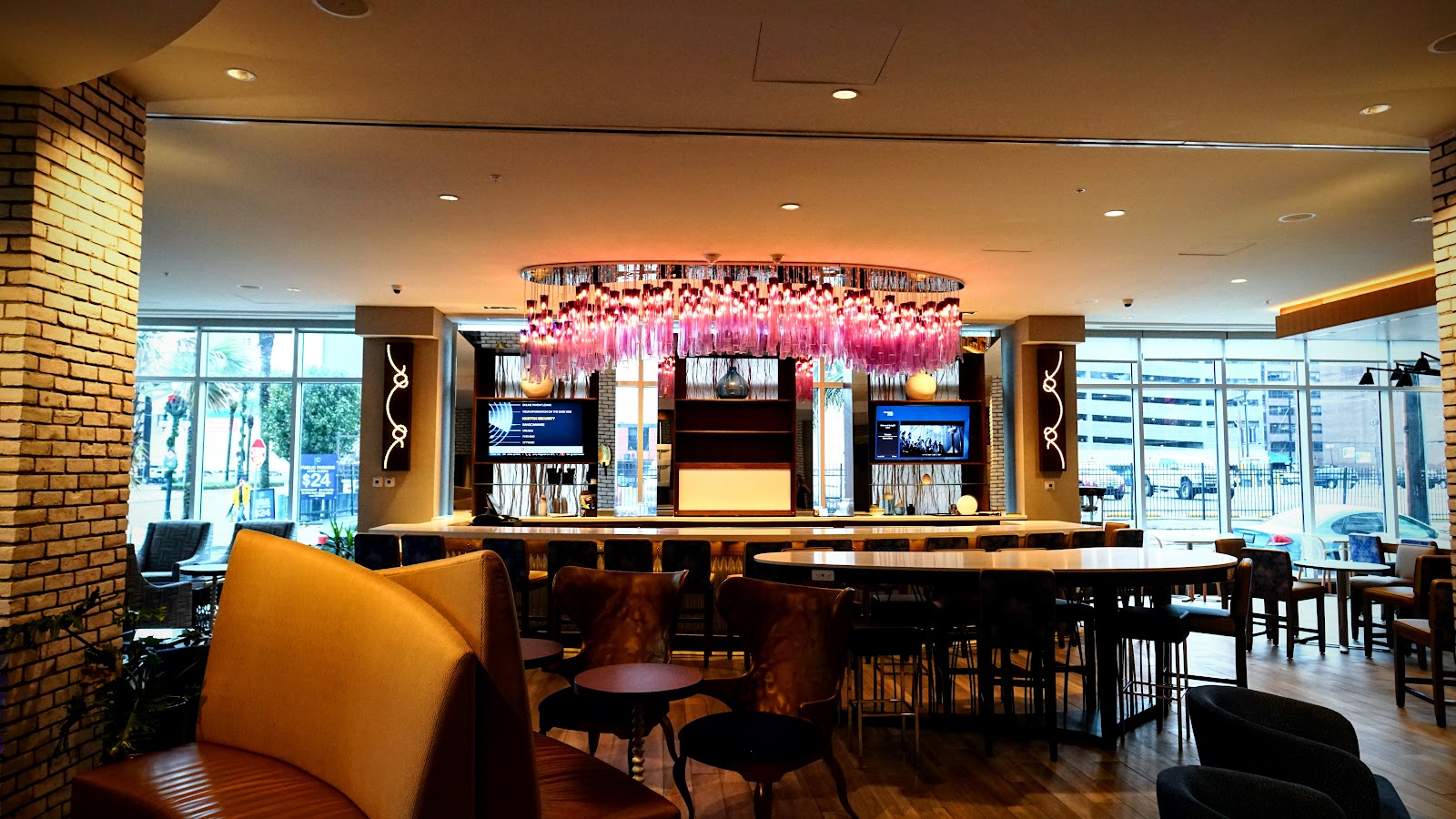 Rooftop bar with city skyline views over New Orleans
