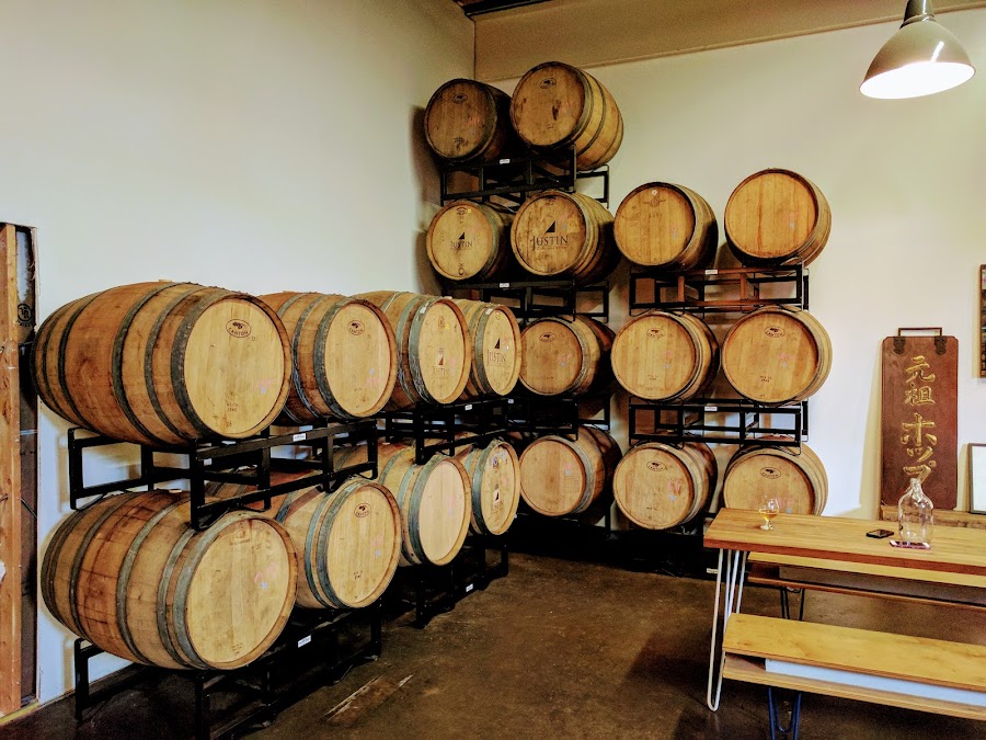 Communal tables on a craft brewery floor