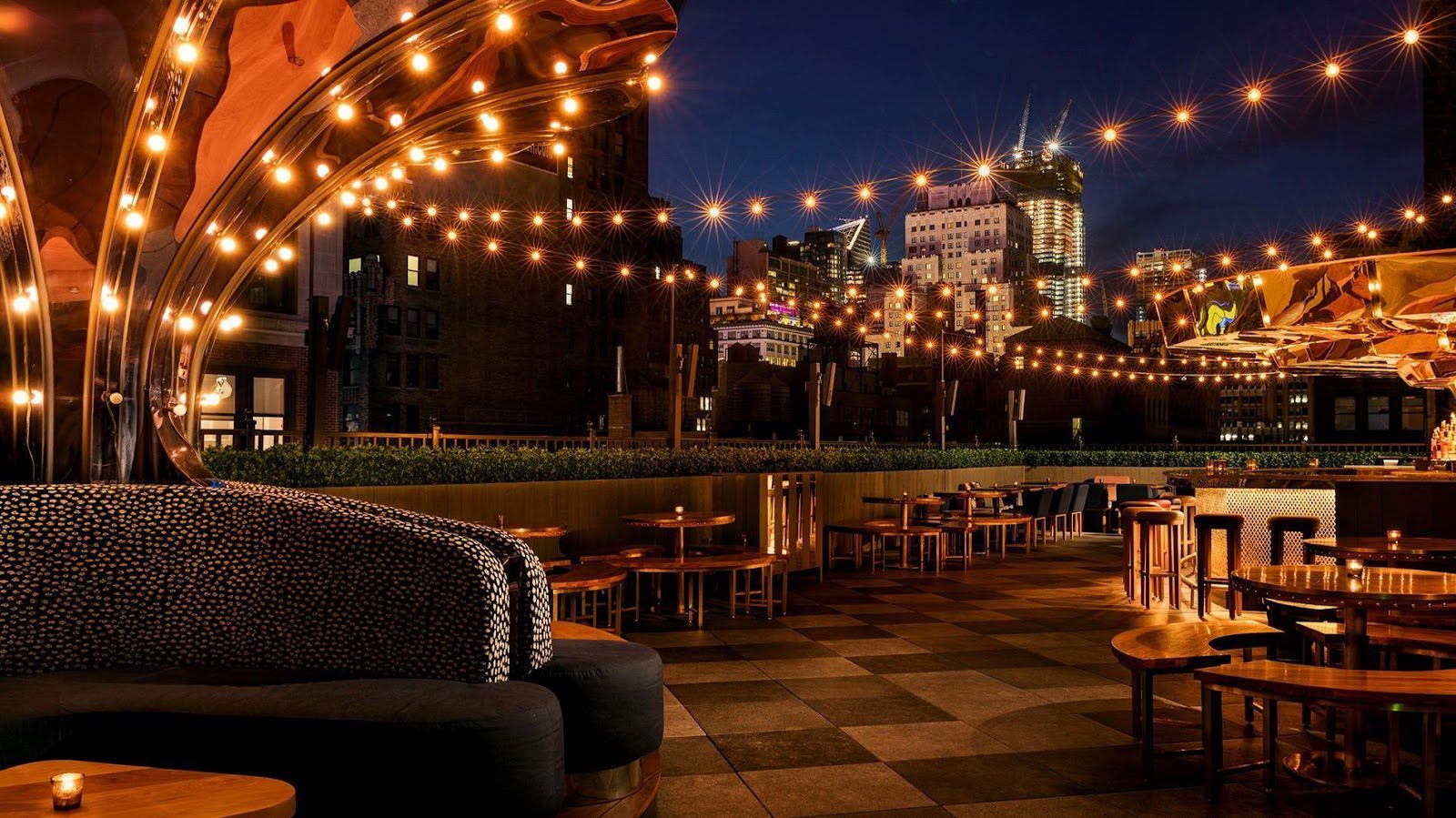 Magic Hour Rooftop New York bar interior