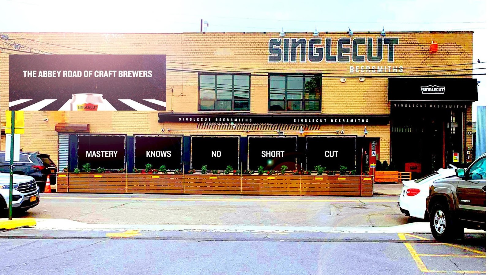 SingleCut Beersmiths brewery taproom and tap wall in Astoria, Queens