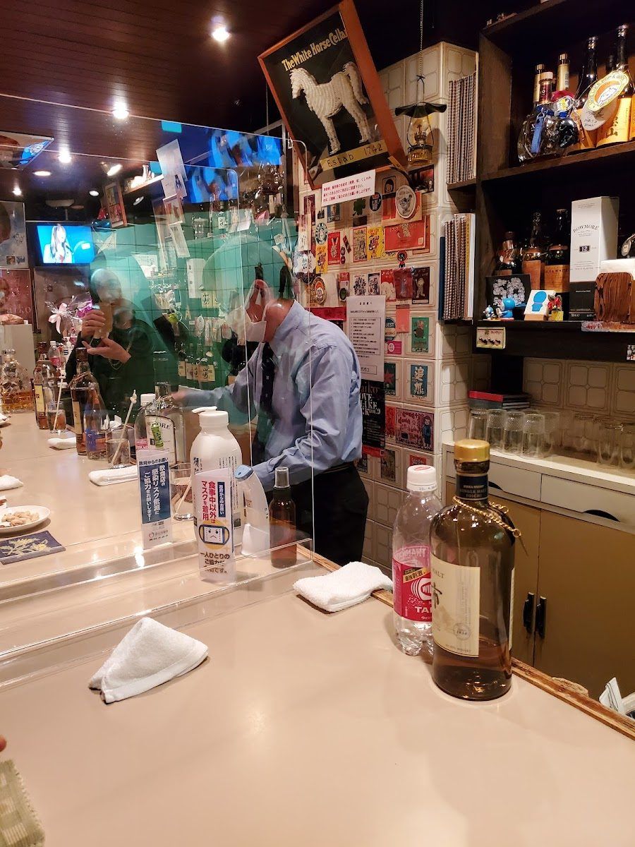 Japan Blue Spirits Bar cocktail at the bar
