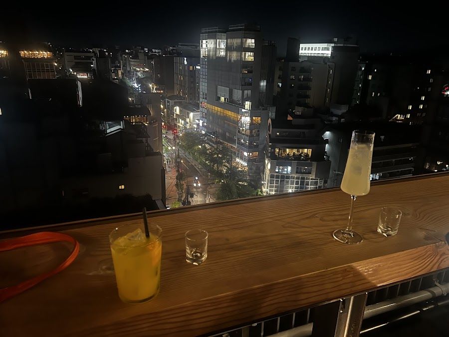Asahi Beer Garden Rooftop cocktail at the bar