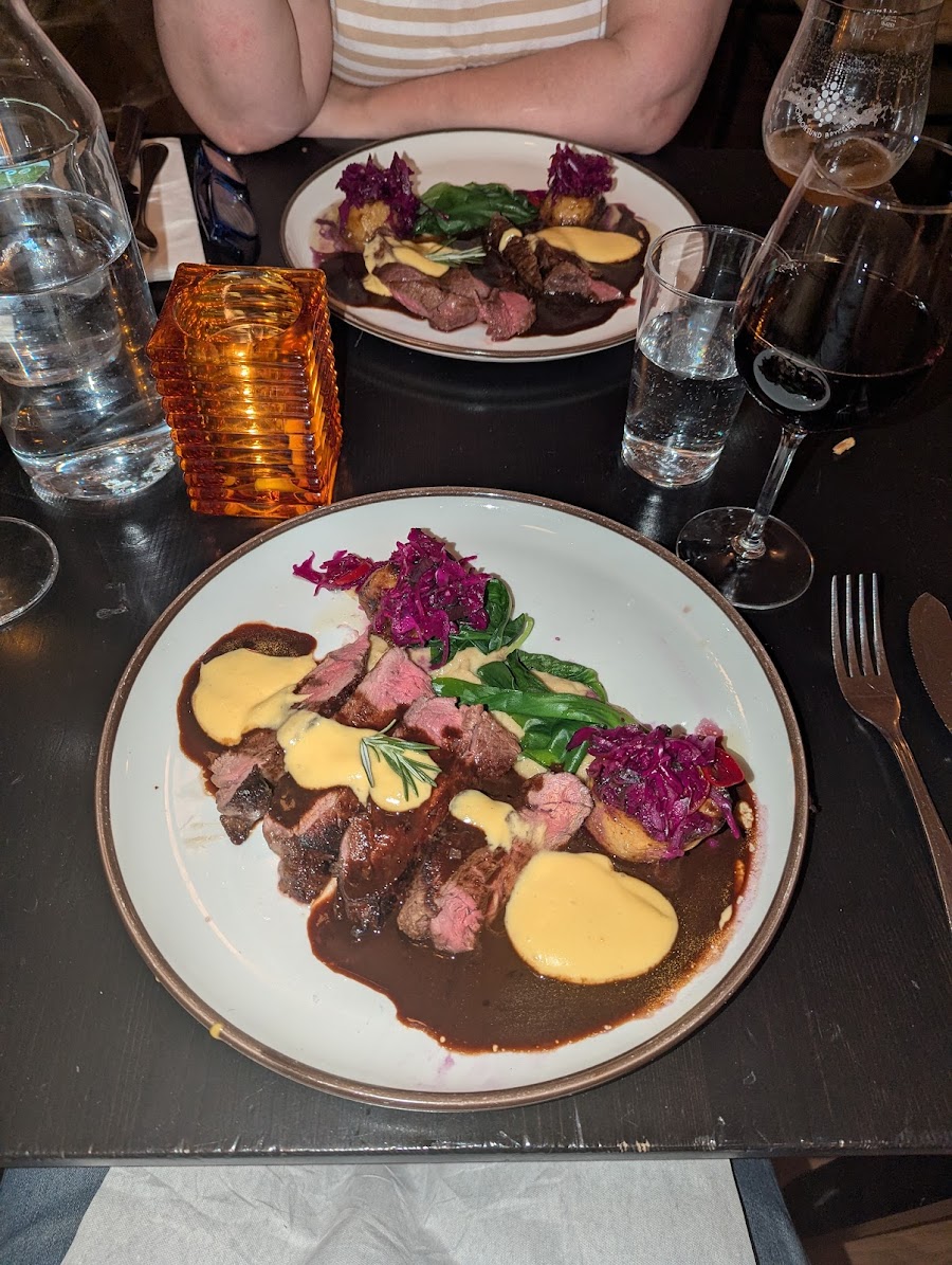 Bistro tables and a bar in Kampen, Oslo