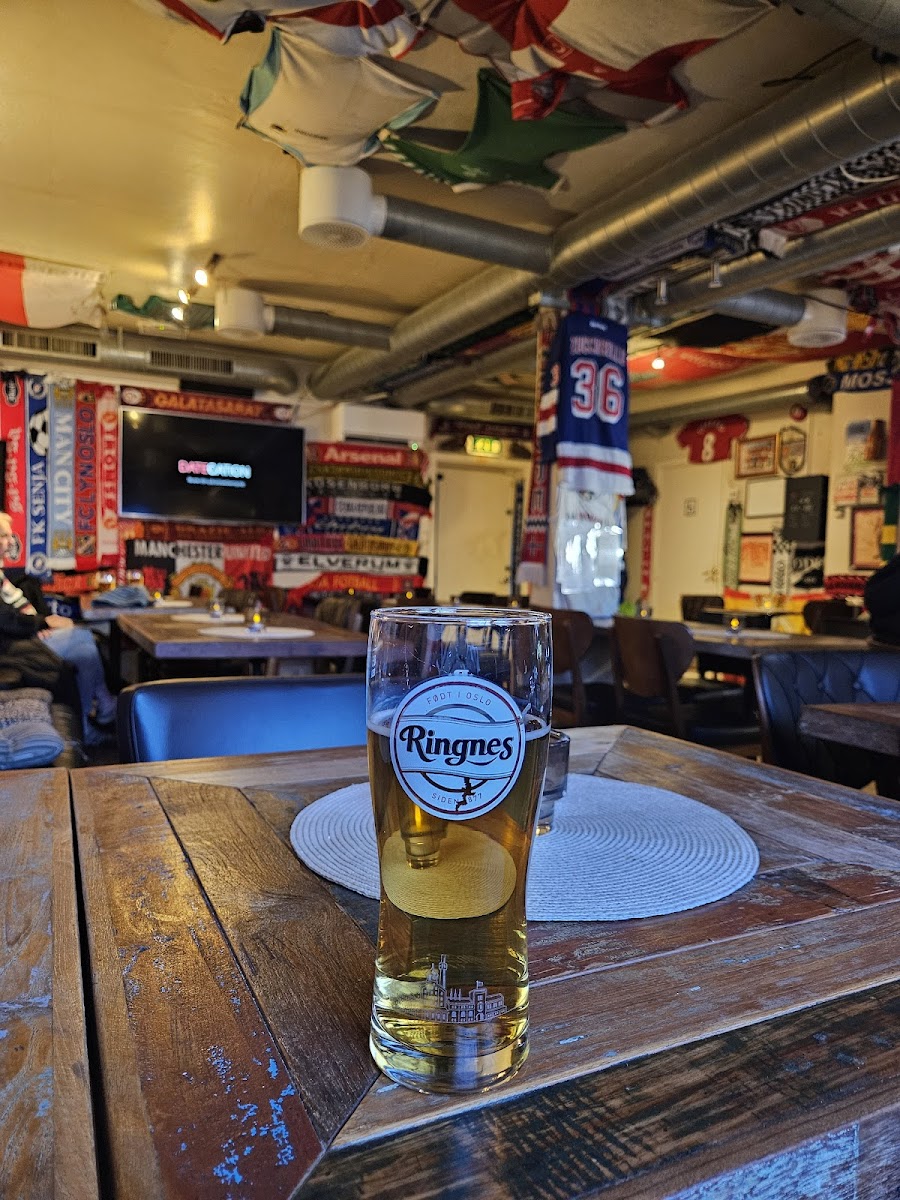 Beer taps at a Majorstuen sports bar in Oslo