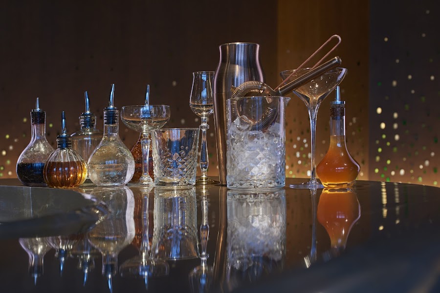 Crafted cocktail at a luxury bar