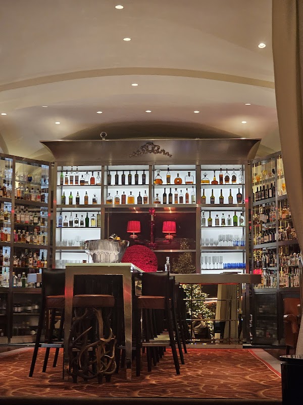 Designer bar stools at a counter