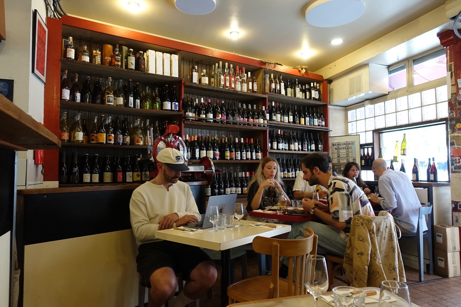 Bottle shelf at Le Verre Volé