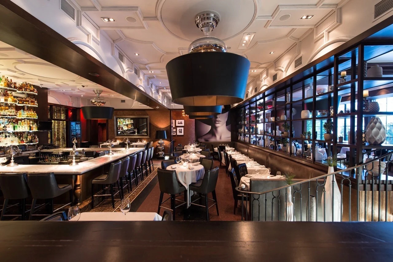 Upscale steakhouse bar with rooftop terrace in Scottsdale