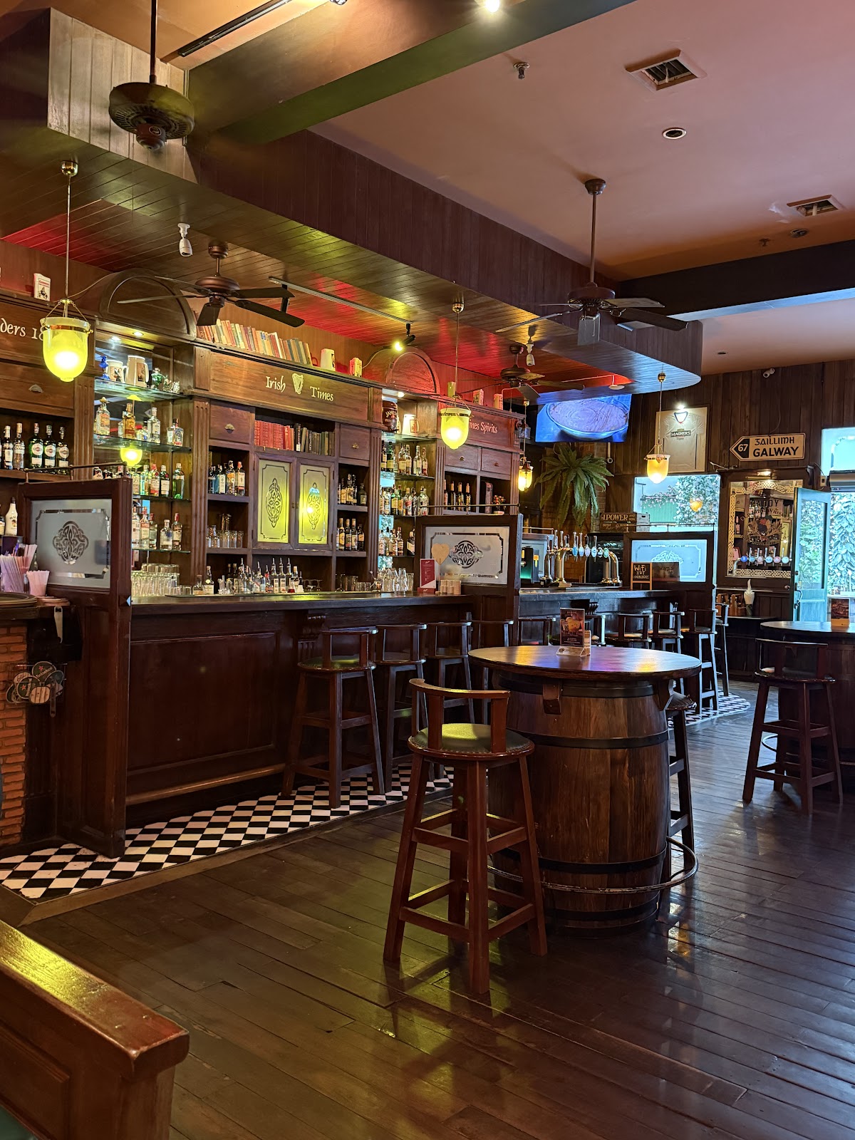 Irish Times Pub back bar shelf