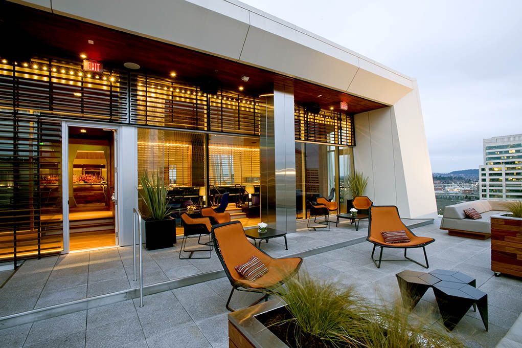 Departure Rooftop Bar Portland bar interior