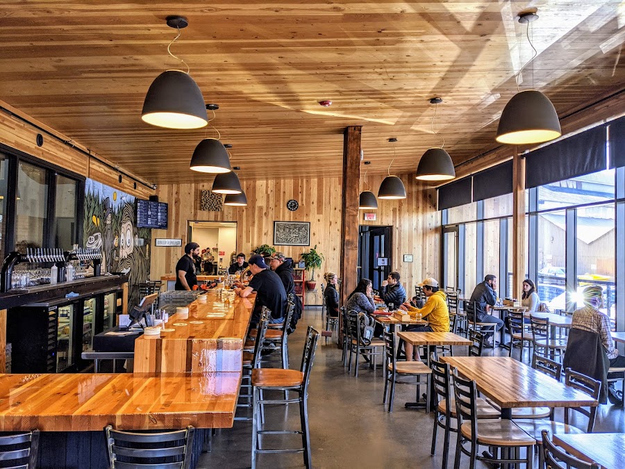 Flight of hazy IPAs at a Portland brewery