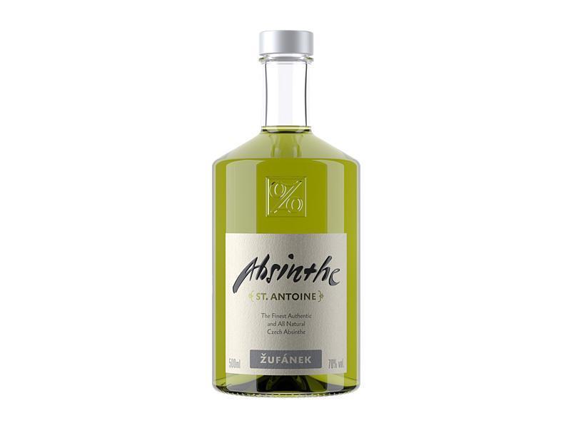 Bottles lining a specialist absinthe bar in Prague