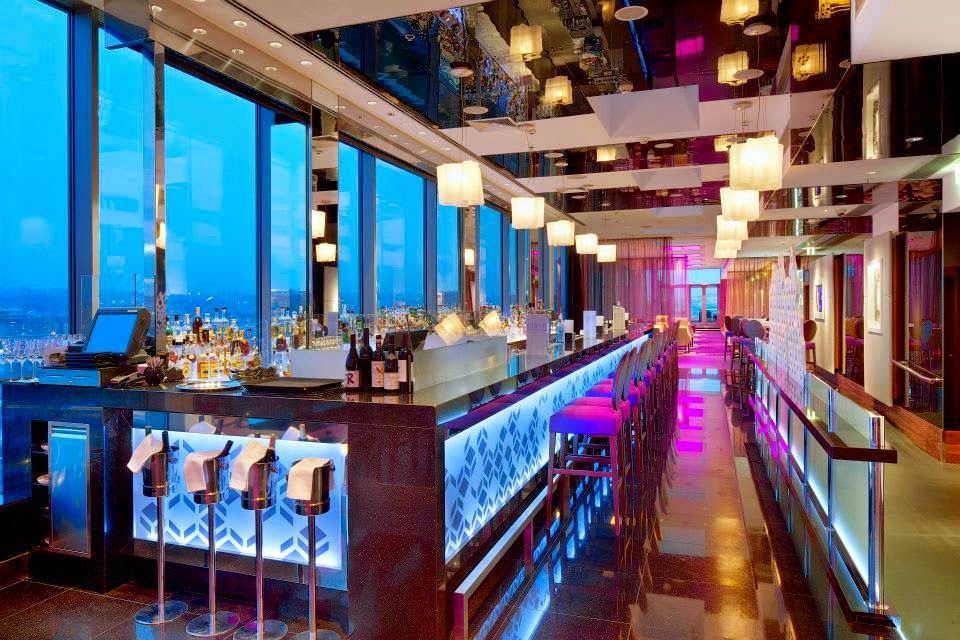 Cloud 9 Sky Bar at Hilton Prague bar interior