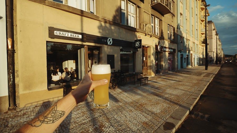 Naplavka Craft Beer cocktail at the bar