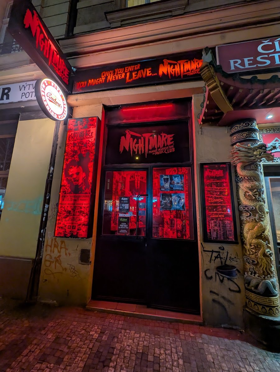 Nightmare horror-themed cocktail bar on Ujezd in Prague Mala Strana bar