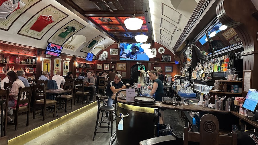 The Dubliner Irish sports bar in Tyn Courtyard near Prague Old Town Square interior