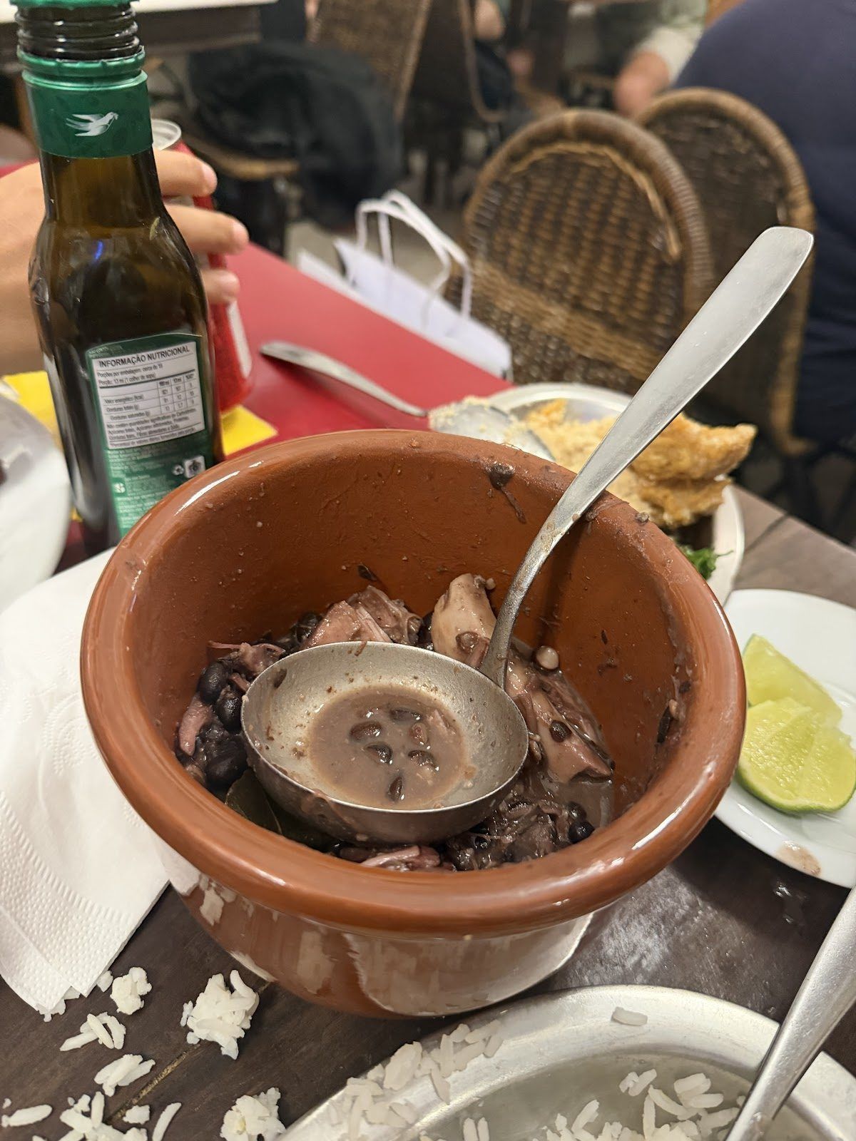 Cold chopp and petiscos on a wooden table