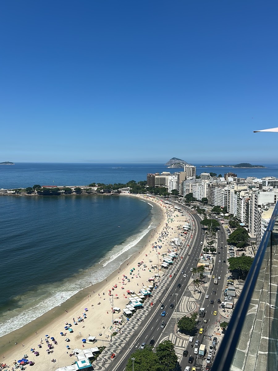 Skylab rooftop view over Copacabana beach from Rio Othon Palace bar