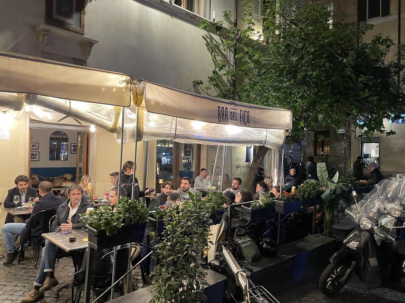 Natural wine selection at Bar del Fico Rome