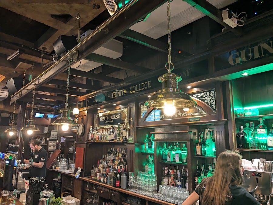 Trinity College Pub cocktail at the bar