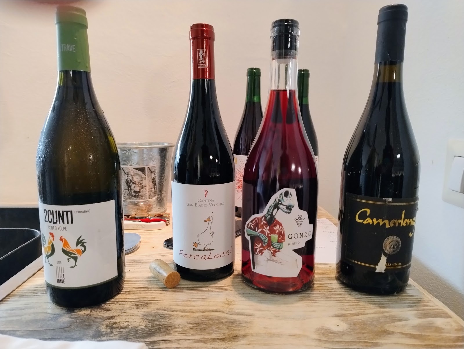 Wine and glassware at VinoRoma Wine Studio