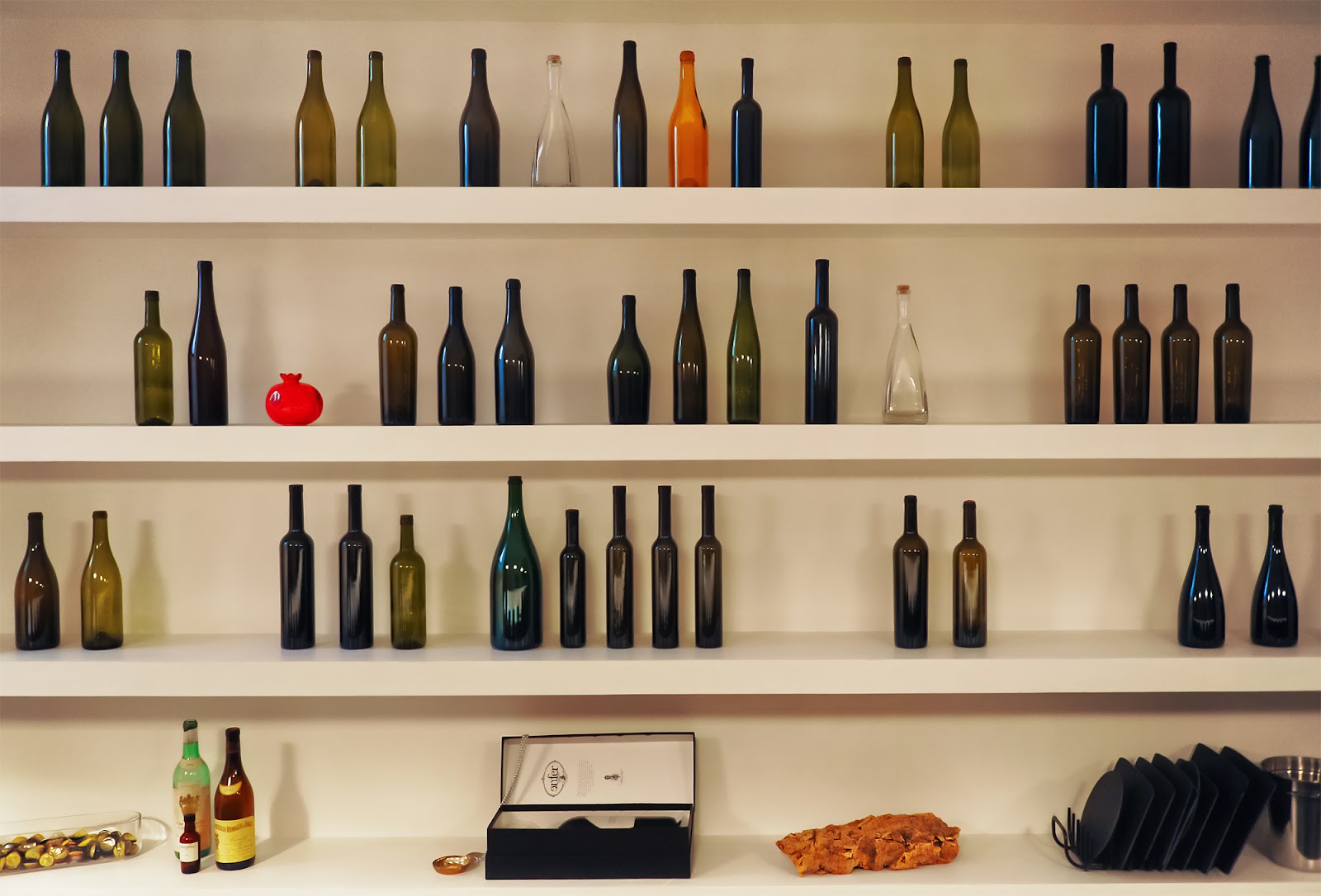 Bottle shelf at VinoRoma Wine Studio