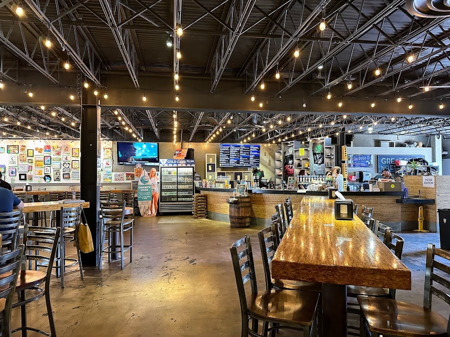 A flight of craft beer at a North Park taproom