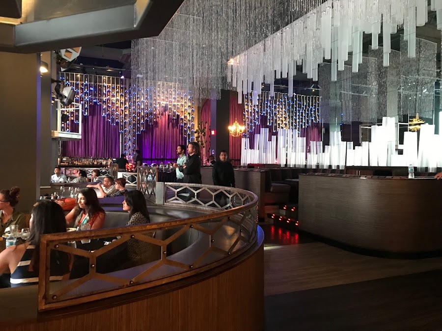 Parq Restaurant dining room under skylight, Gaslamp San Diego