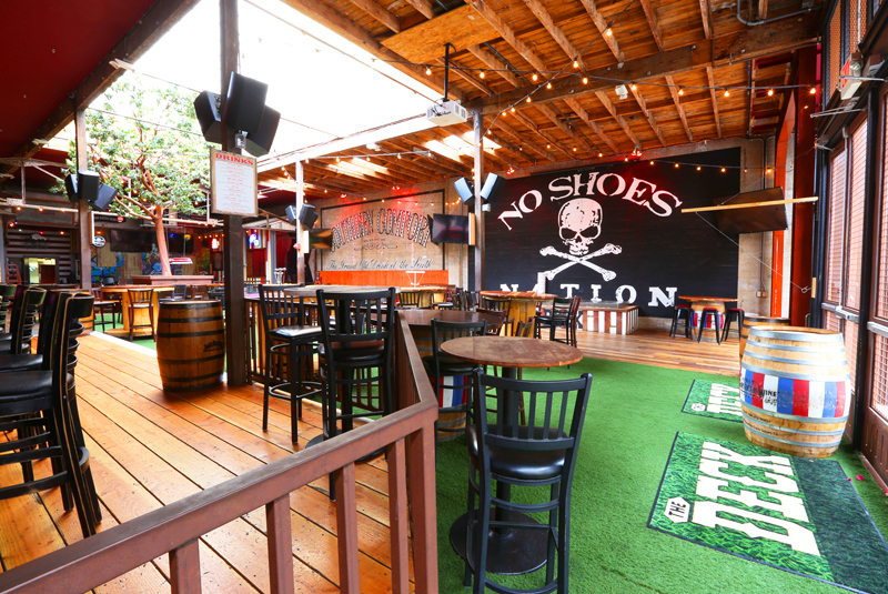 The Deck at Moonshine Flats open-air patio on 6th Avenue, East Village, San Diego