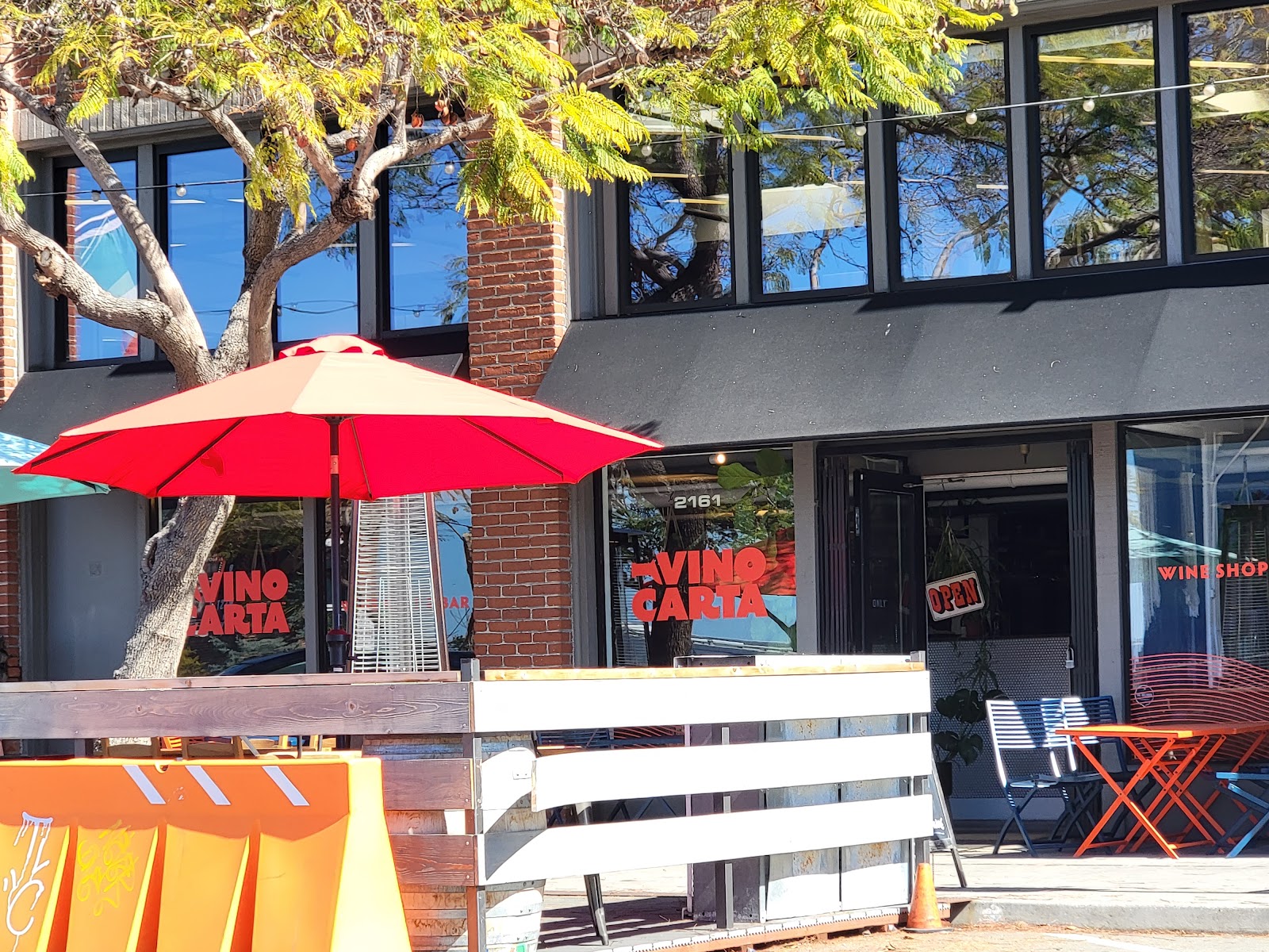 Natural wine bar and bottle shop interior in Little Italy San Diego