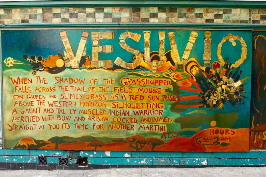 Vesuvio Cafe upstairs balcony seating, North Beach San Francisco