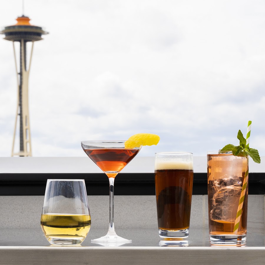 Altitude Sky Lounge rooftop bar terrace atop the Astra Hotel, South Lake Union Seattle interior