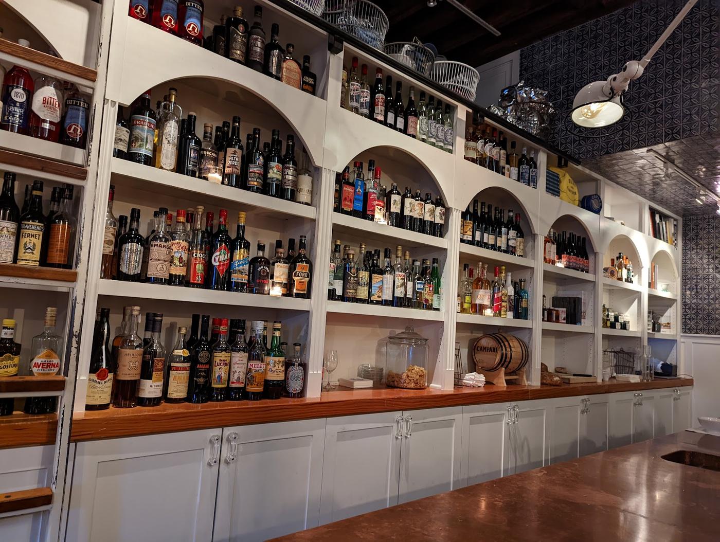 Amaro bottles at Barnacle Seattle