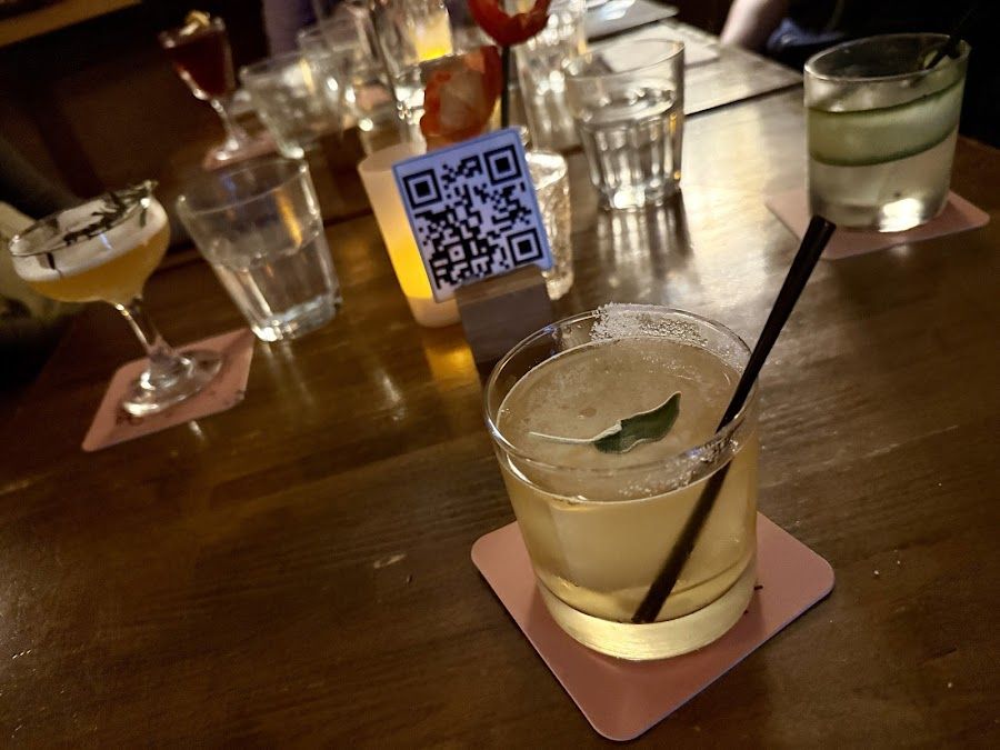 Knee High Stocking Co. cocktail at the bar