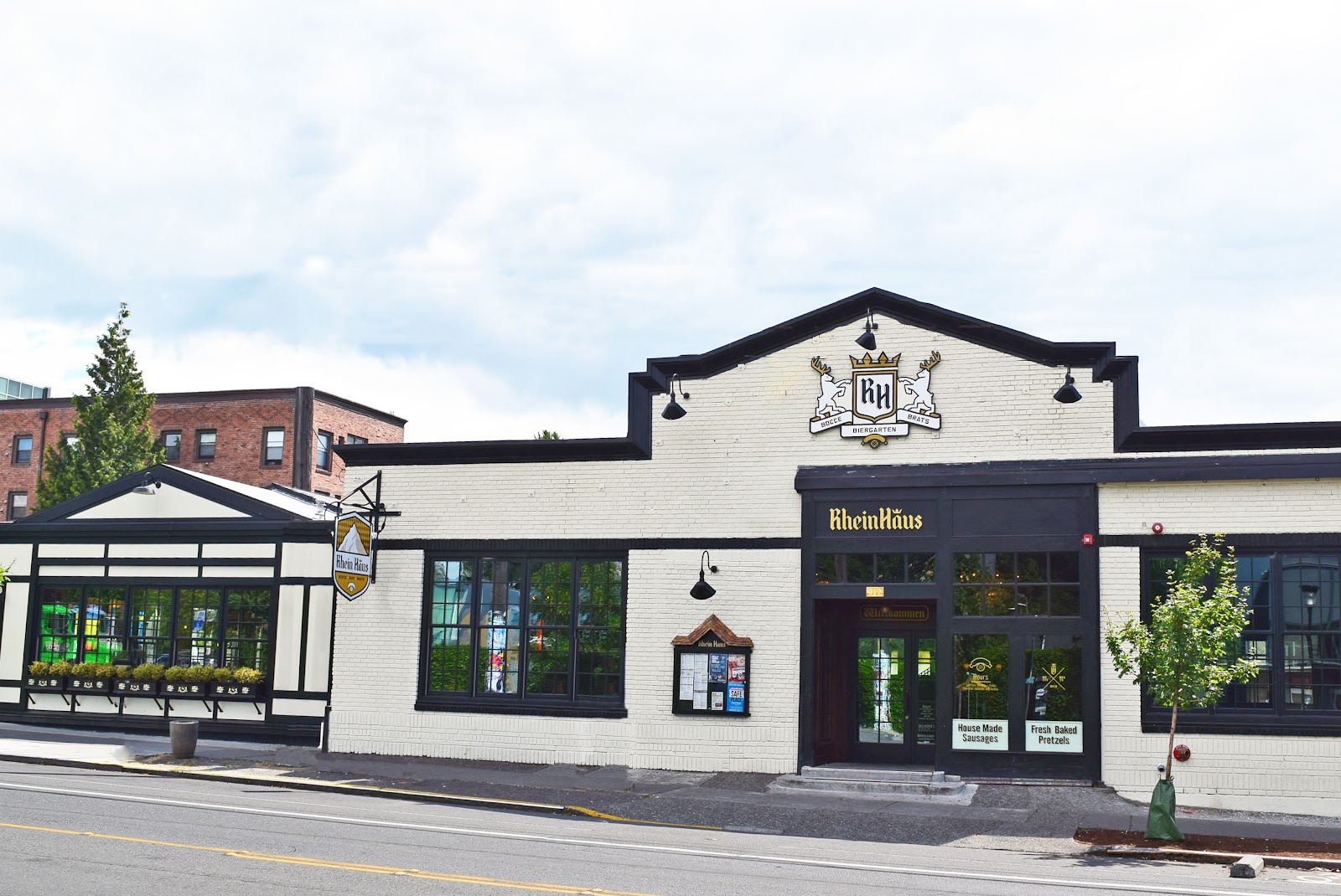 Rhein Haus bier hall with long tables, Capitol Hill Seattle