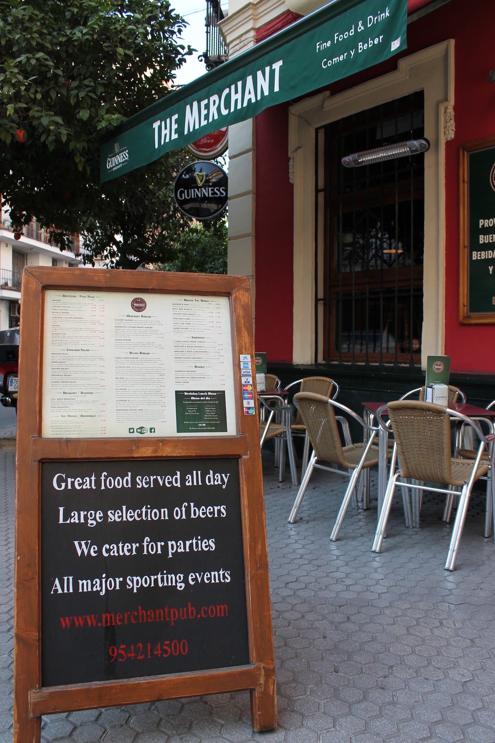 The Merchant Seville: wood lined Irish pub interior