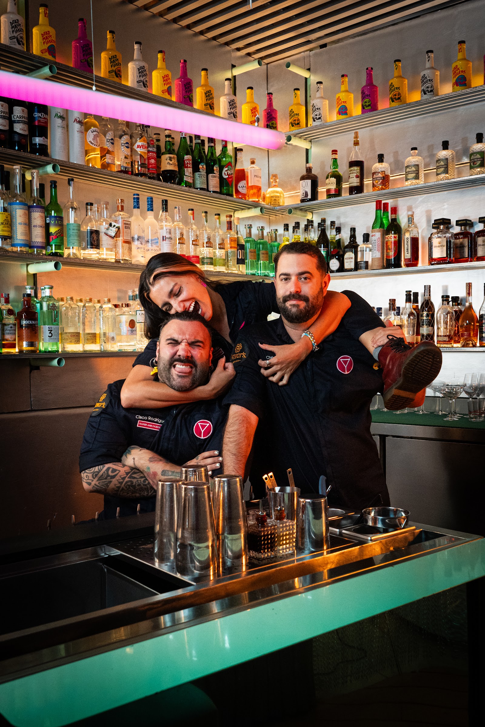 Naked and Famous Seville: color blocked cocktail bar