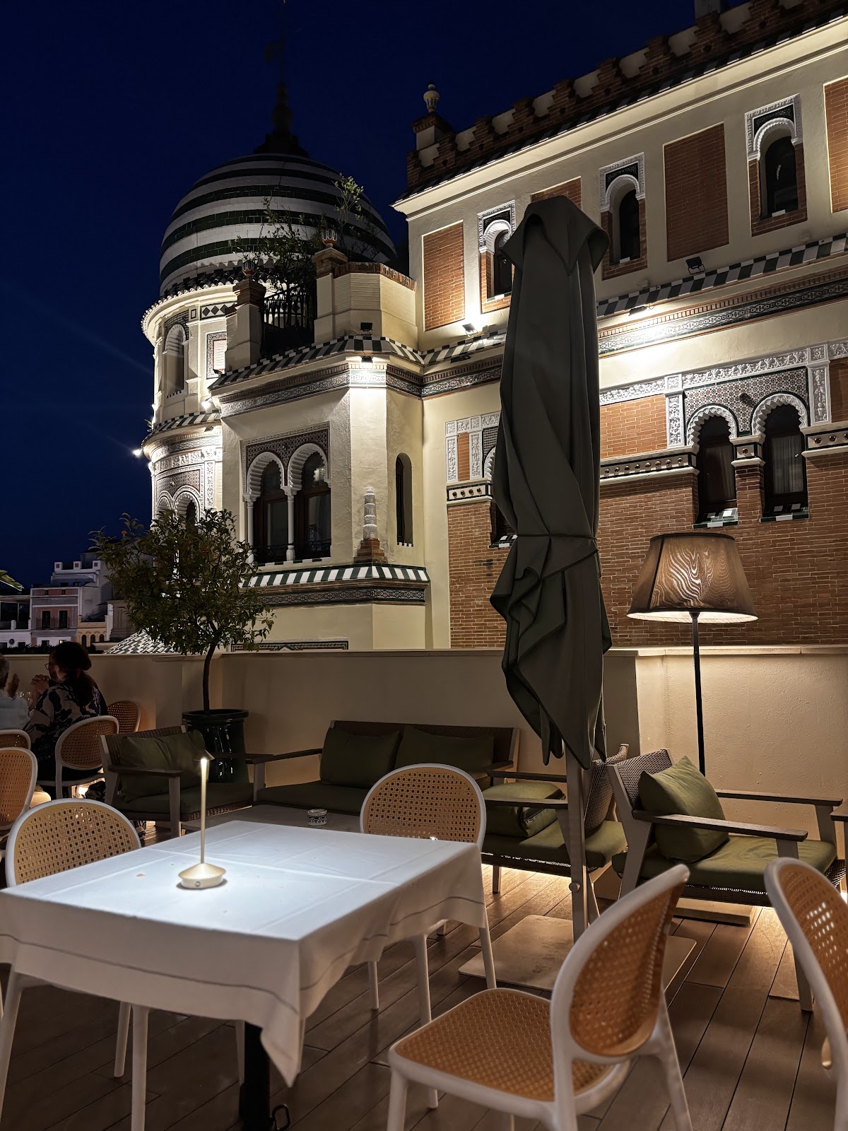 El Mirador de Querencia rooftop bar Seville at night