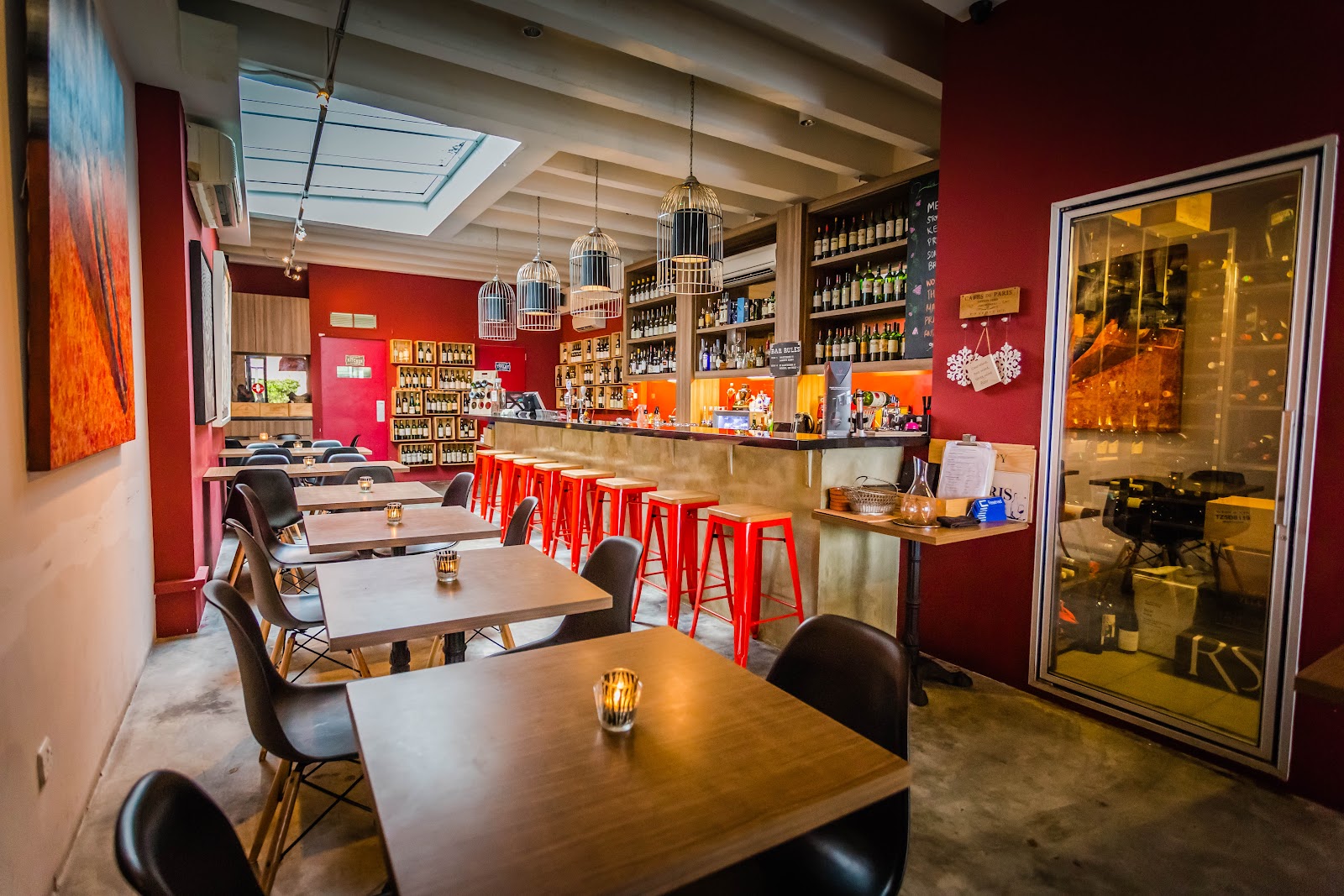 Praelum Wine Bistro shophouse interior on Duxton Hill, Singapore
