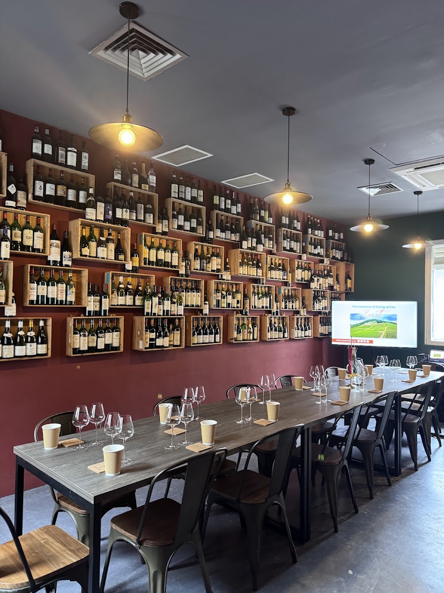 Praelum Wine Bistro cellar and glassware, Singapore