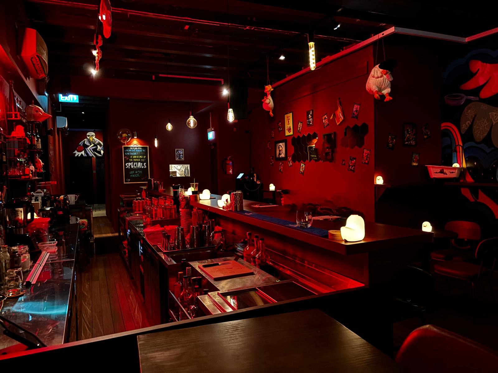 Silly Goose hidden cocktail bar interior on Stanley Street, Singapore