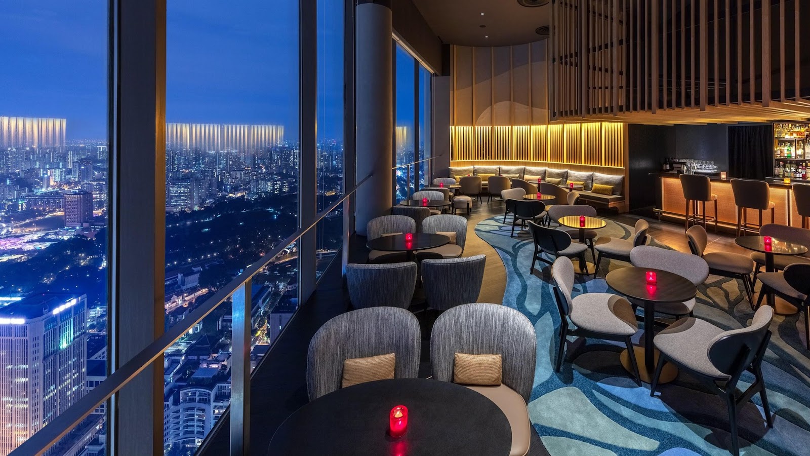 SKAI Bar rooftop with Marina Bay views Singapore