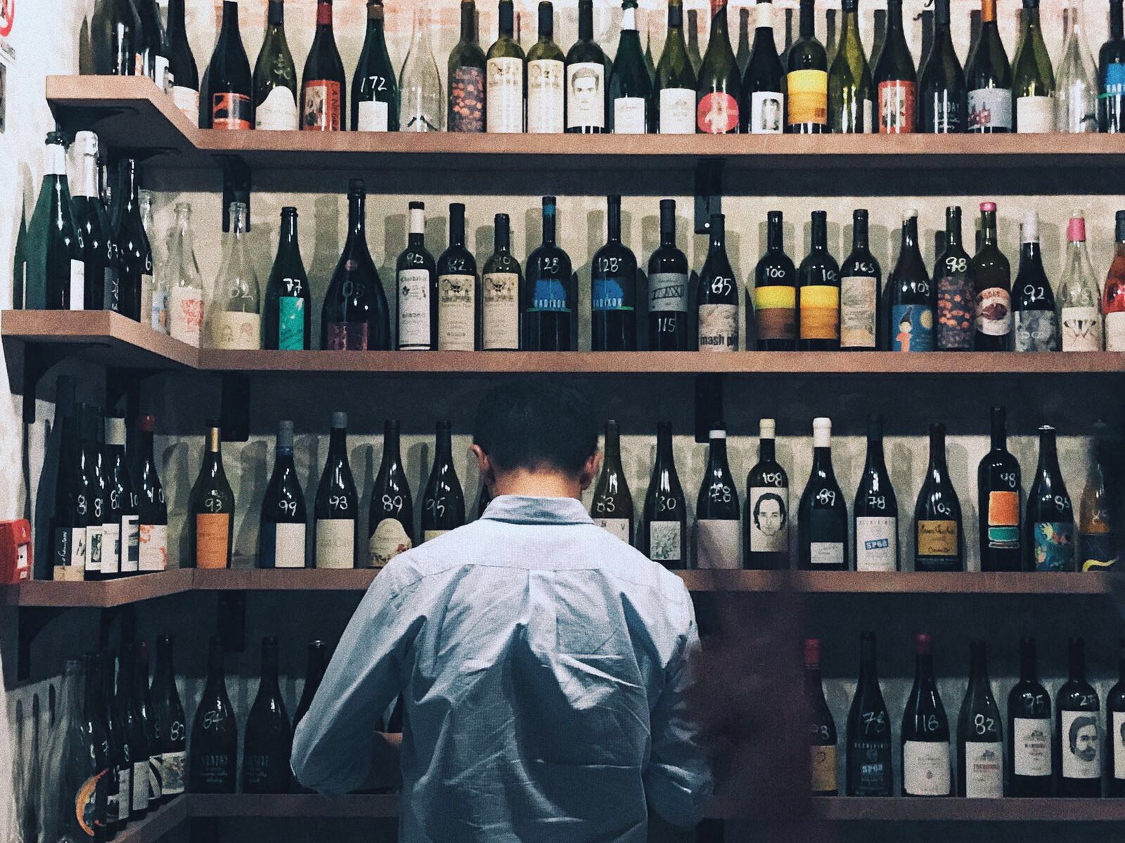 Wine RVLT natural wine bar interior on Carpenter Street, Singapore