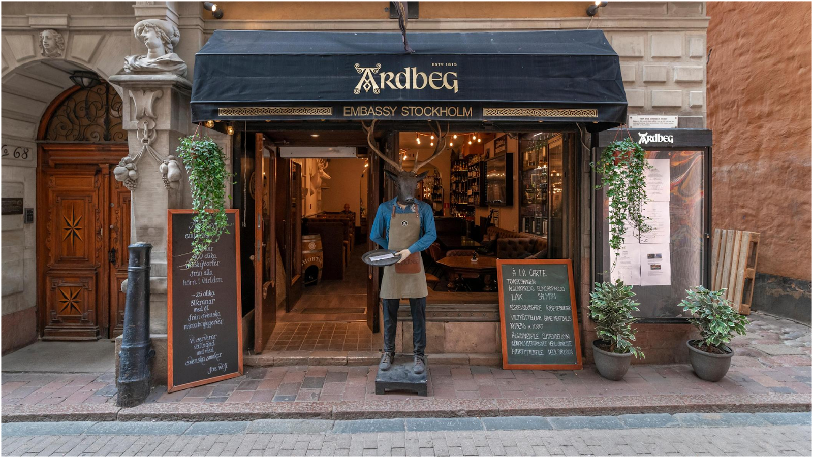 Ardbeg Embassy whisky bar on Vasterlanggatan in Stockholm Gamla Stan