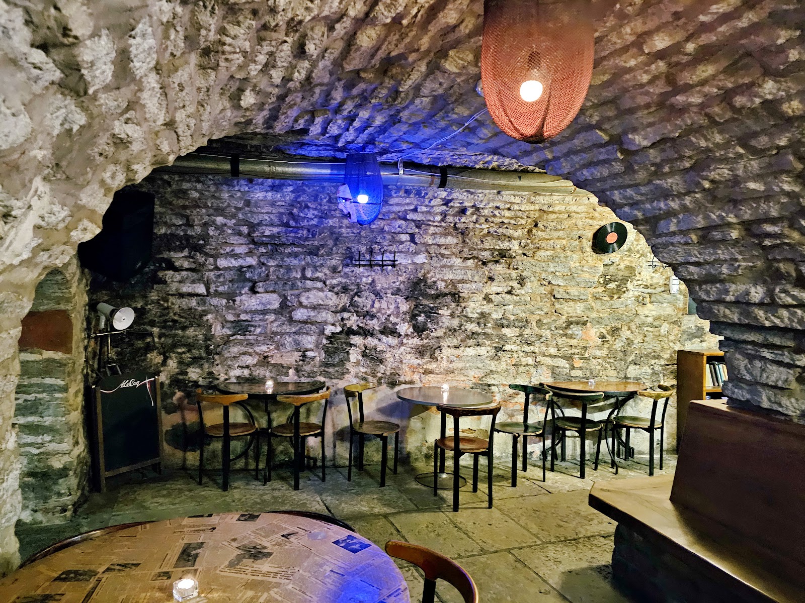 Levist Valjas cellar dive bar at night in Tallinn