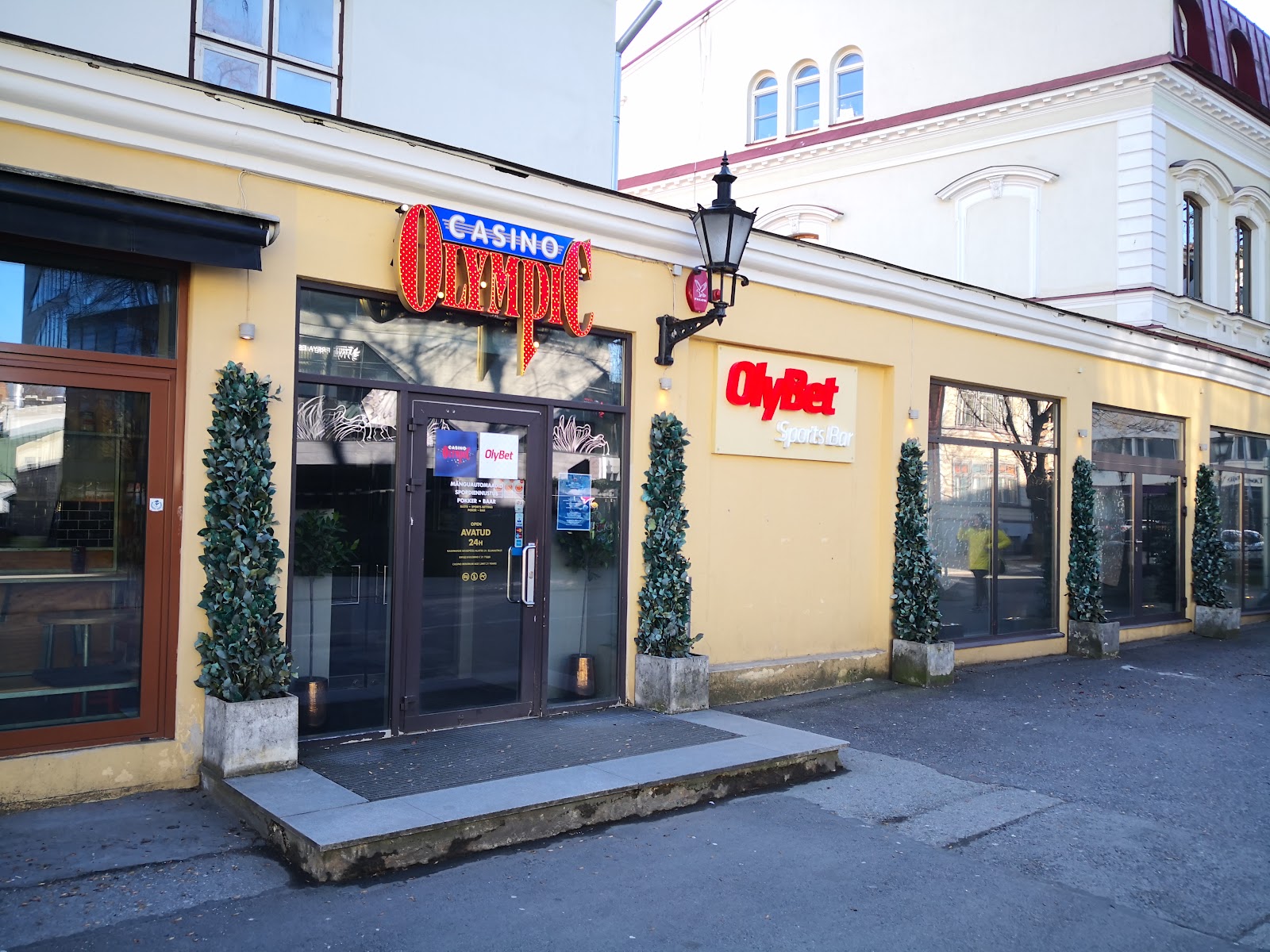 OlyBet Sports Bar facade at Olympic Casino Vana-Viru in Tallinn