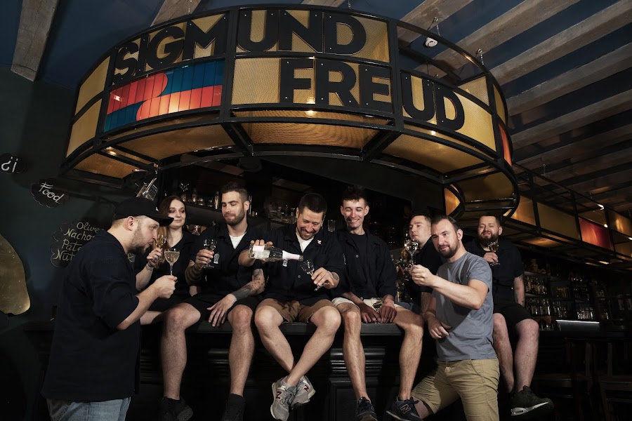Sigmund Freud Bar back bar bottles