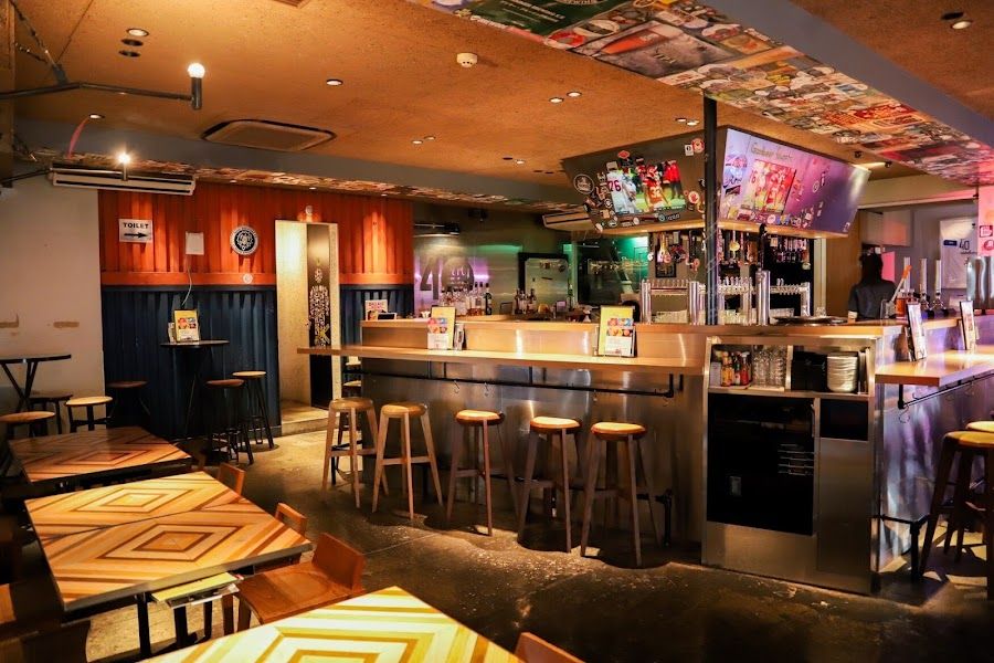 Late-night sports bar interior, Roppongi, Tokyo